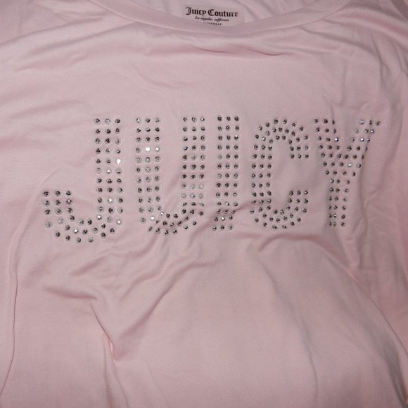 NWT JUICY COUTURE Bling Rhinestone Pink Set, loungewear, pj set 1XL - Picture 3 of 9